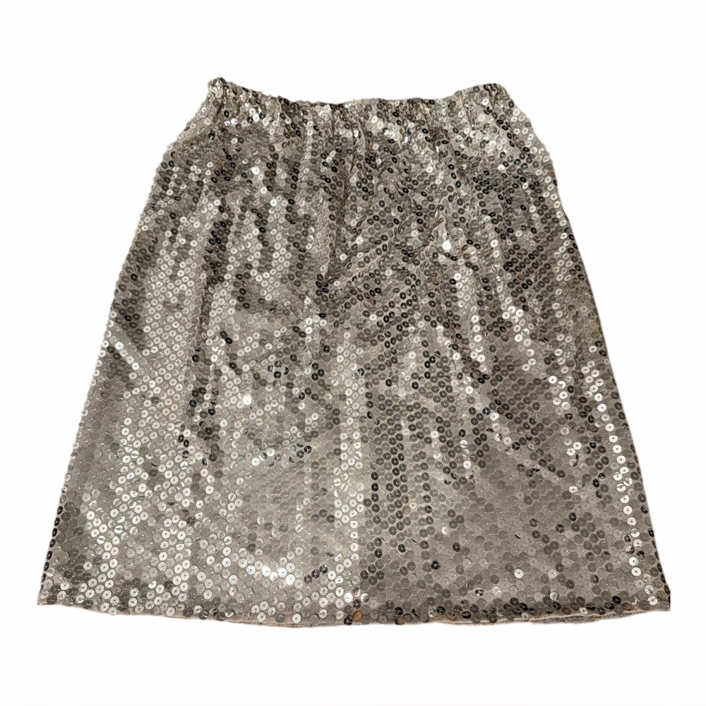 Criscione‎ New York Vintage 80s Silver Sequins Skirt Elastic Waist size small